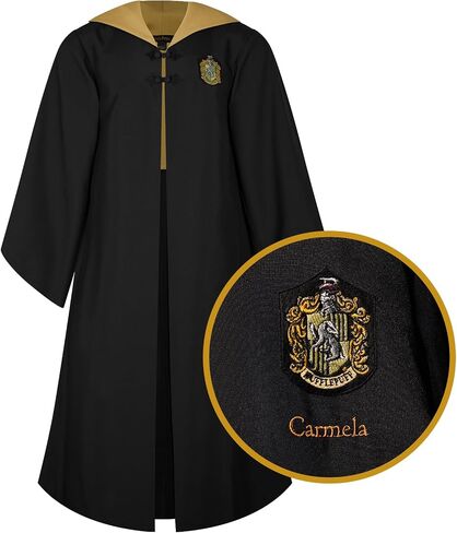 Harry Potter Personalized Hufflepuff Robe - Official Hogwarts House Costume - Embroidered Crest & Wand Pocket - XL-XXL in Saudi Arabia