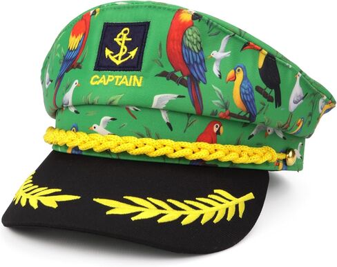 Needzo Tropical Sailor Captain Hat, Seagull and Parrot Details, Festive Boat Party Costume for Men and Women, Adjustable in Kuwait