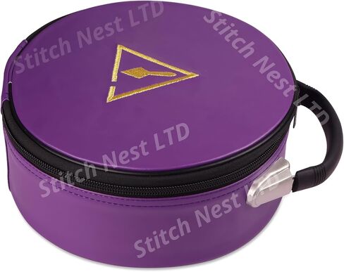 Masonic Royal & Select Masters Crown Cap & Case Set – Purple Velvet Council Cap – Protective Faux Leather Carrying Case Included (Adjustable to Fit for All Head Sizes) in Kuwait