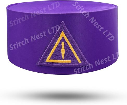 Masonic Royal & Select Masters Crown Cap & Case Set – Purple Velvet Council Cap – Protective Faux Leather Carrying Case Included (Adjustable to Fit for All Head Sizes) in Kuwait