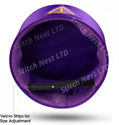 Masonic Royal & Select Masters Crown Cap & Case Set – Purple Velvet Council Cap – Protective Faux Leather Carrying Case Included (Adjustable to Fit for All Head Sizes) in Kuwait