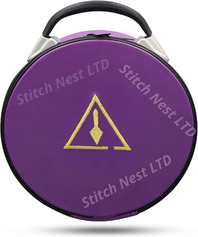 Masonic Royal & Select Masters Crown Cap & Case Set – Purple Velvet Council Cap – Protective Faux Leather Carrying Case Included (Adjustable to Fit for All Head Sizes) in Kuwait