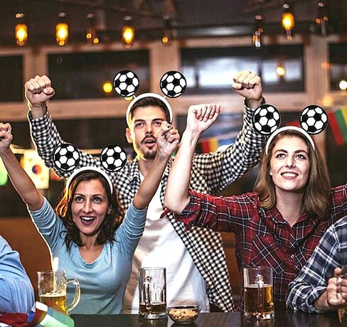 World Cup Soccer Headband Women,4 Pack Football Hair Accessories Hairband Earrings Face Stickers for Game Match Day in Saudi Arabia