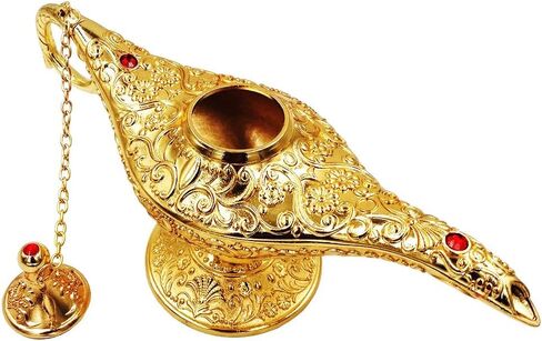 Vintage Aladdin Magic Genie Lamp,Metal Wishing Light for Home Wedding Party Table Decoration Delicate Gift,Large Gold in Saudi Arabia