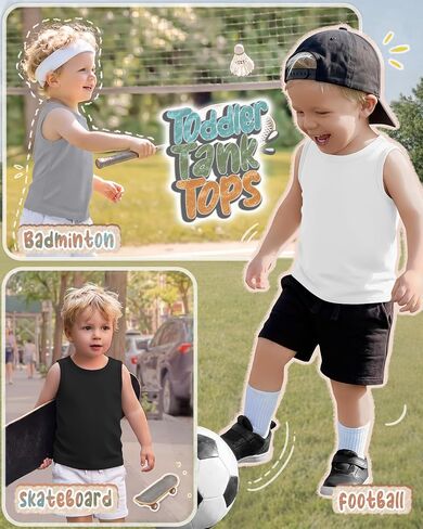 Yooo's Vivi 4 Pack Toddler Boys Tank Tops Sleeveless Crew Neck Shirts Baby Summer T-Shirts Kids Basic Undershirts 18M-5T in Saudi Arabia