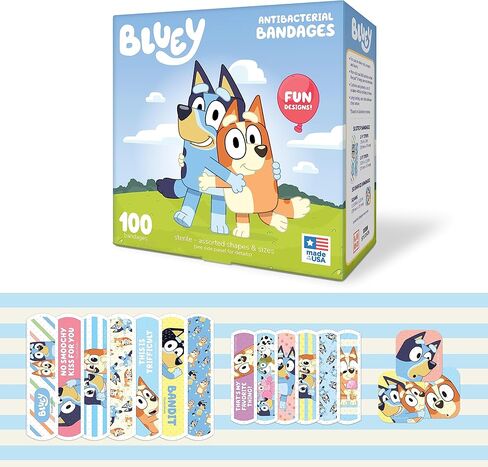 Dr. Bluey First Aid Kit, 30 Pieces | First Aid Kit for Kids & Adults, Travel-Friendly Compact for Home, Car, Camping, and Traveling in Kuwait