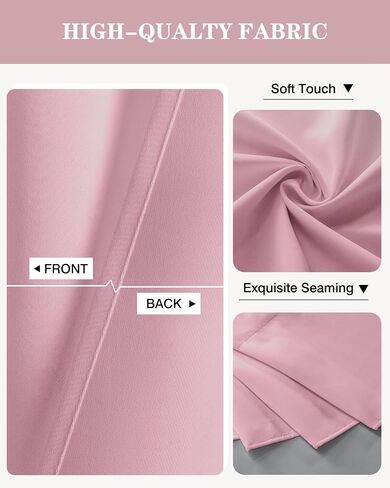Easy Home Short Blackout Window Curtain 24 inches Long,Rod Pocket Thermal Privacy Curtain Tiers for Kitchen Farmhouse Closet, Living Room, Bathroom Shades (Pink, 27" W X 24" L (Pack of 2)) in Saudi Arabia