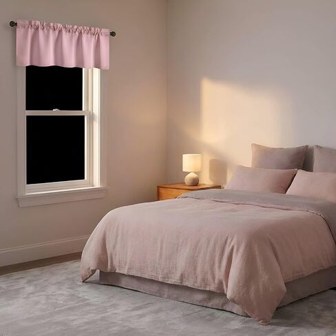 Easy Home Short Blackout Window Curtain 24 inches Long,Rod Pocket Thermal Privacy Curtain Tiers for Kitchen Farmhouse Closet, Living Room, Bathroom Shades (Pink, 27" W X 24" L (Pack of 2)) in Saudi Arabia
