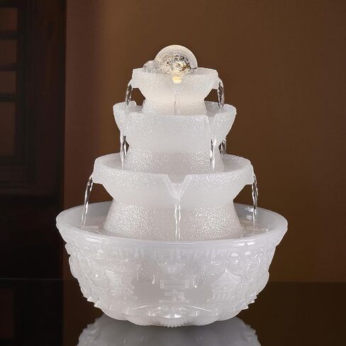 Tabletop Water Fountain - Desktop Humidifier Indoor Waterfall Fountain Home Decoration for Office, Living Room, or Bedroom in Saudi Arabia