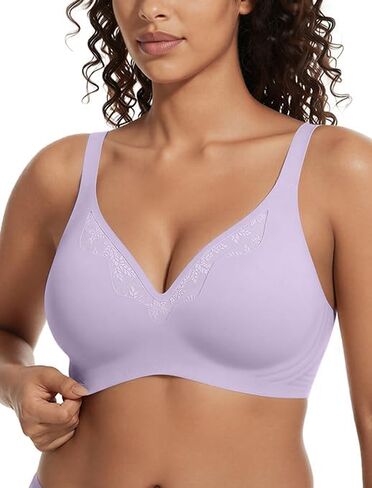 Jelly Bras for Women No Underwire Seamless Bralette Full Coverage T-Shirt Bra with Lace Detail in Saudi Arabia