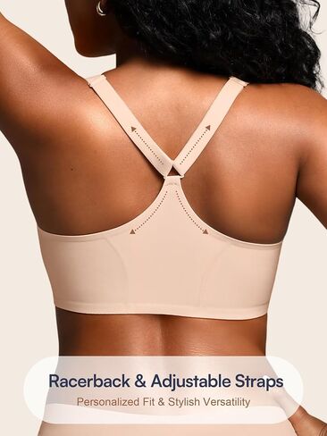 حمالة صدر بإغلاق أمامي للنساء - S-2XL حمالات صدر مبطنة داعمة من الجل جيلي لاسلكية بظهر متسابق، حمالة صدر يومية بدون خياطة بدون سلك داخلي in Kuwait