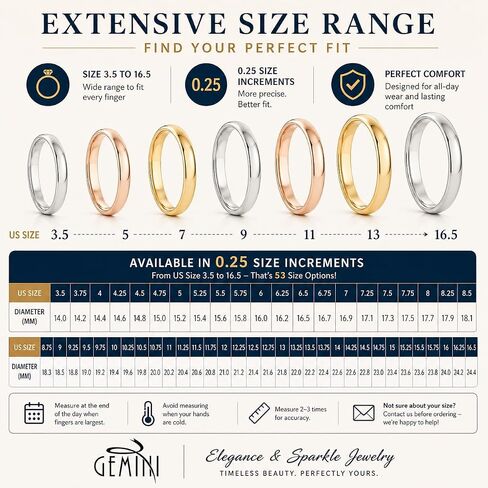 Gemini His and Her 18K Gold Color Anniversary Wedding Titanium Rings Set Dome Court Valentine Day Gift US size 3.5 to 16.5 in Kuwait