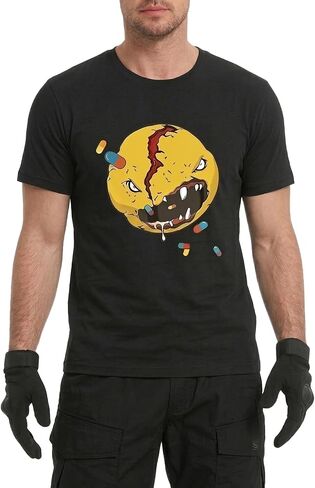 Black T Shirts Men Novelty Game Cosplay Costume Breathable Cotton Print Graphic Layering Tee Shirts S-3XL in Saudi Arabia