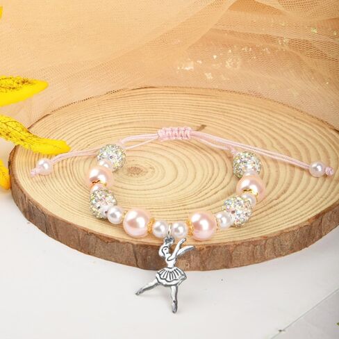 Dance Recital Gifts for Girls, Mothers Day Gifts Pink Dance Bracelet Ballerina Gift for Daughter Granddaughter Sister Dance Team, Best Friend Gift in Kuwait