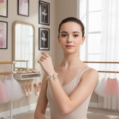 Dance Recital Gifts for Girls, Mothers Day Gifts Pink Dance Bracelet Ballerina Gift for Daughter Granddaughter Sister Dance Team, Best Friend Gift in Kuwait