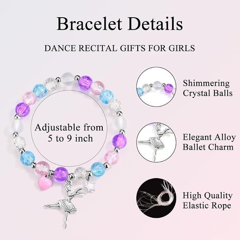 Dance Recital Gifts for Girls, Ballet Dancer Bracelet Jewelry, Ballerina Gifts for Little Girls Daughter Granddaughter Niece Sister Friends Dance Lover Team in Saudi Arabia