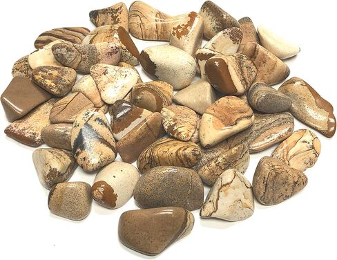 Tumbled Picture Jasper - Large 1" Stones in Velvet Bag (1 Pound) in Kuwait