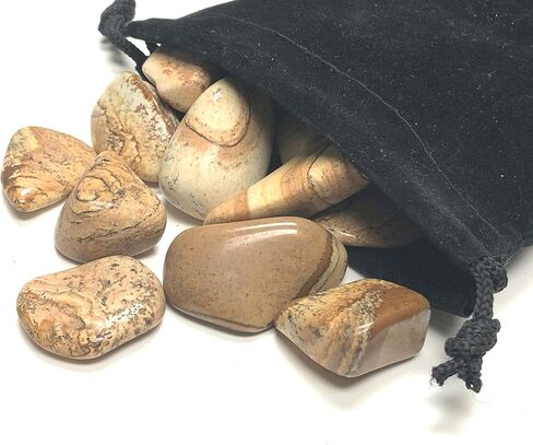 Tumbled Picture Jasper - Large 1" Stones in Velvet Bag (1 Pound) in Kuwait