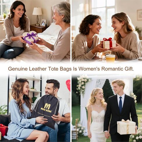 Masa Kawa Genuine Leather Tote Bag for Women with Long Strap, Waterproof Expandable Top-Handle Handbag, Casual Shoulder Crossbody Bag, Caramel Brown in Saudi Arabia
