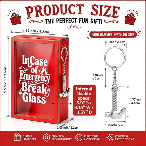 Funny Gag Gifts for Adults - Break in Case of Emergency Box with Hammer, White Elephant Gifts, Novelty Office Desk Decor, Unique Prank Present for Coworker, Creative Money Gift Box in Saudi Arabia