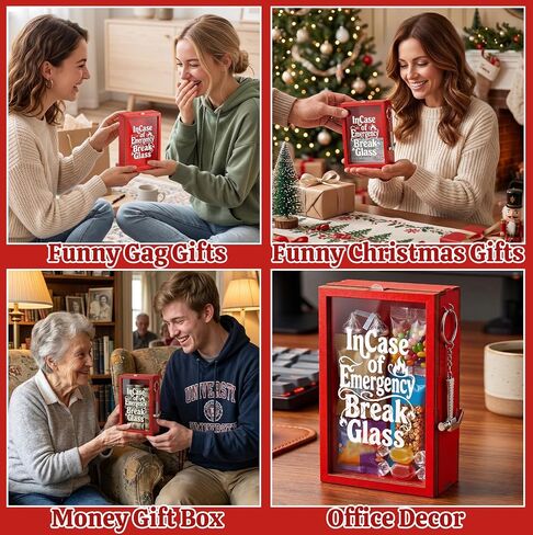 Funny Gag Gifts for Adults - Break in Case of Emergency Box with Hammer, White Elephant Gifts, Novelty Office Desk Decor, Unique Prank Present for Coworker, Creative Money Gift Box in Saudi Arabia