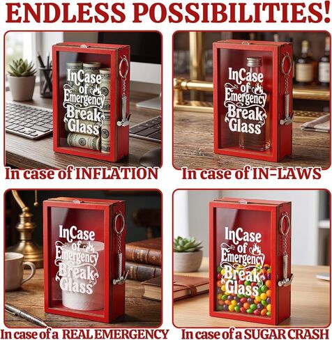 Funny Gag Gifts for Adults - Break in Case of Emergency Box with Hammer, White Elephant Gifts, Novelty Office Desk Decor, Unique Prank Present for Coworker, Creative Money Gift Box in Saudi Arabia