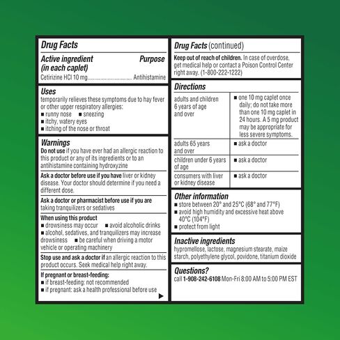 24-Hour Allergy Medicine 500-Count Non-Drowsy Antihistamine for Pollen, Hay Fever, Dry, Itchy Eyes, Allergies | Cetirizine HCl 10mg Tablets, Compare to Leading Brand in Saudi Arabia