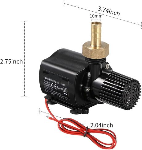 Brushless Water Pump Ultra-quiet DC12V Micro Brushless Waterproof Submersible Pump for Fountain 800L/H 15W Lift 16.4ft(Type 3) in Saudi Arabia