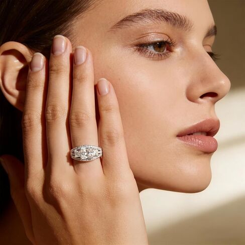 Princess Cut Moissanite Wedding Ring Sets,Three Stone 2.8CTTW D Color VVS1 with Certificate,Engagement Promise Bridal Ring Set for Women,Size 5-10 in Saudi Arabia