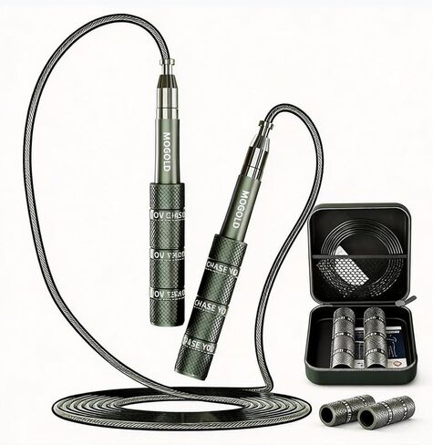 Retractable Palmtop Jump Rope,A Speed Jump Rope Can Be Shrunk To Put In A 10cm Carry Bag - Tangle-Free - Self-Locking Screw-Free Design - Jump Ropes for Fitness,Workout,Crossfit & Home Exercises in Kuwait
