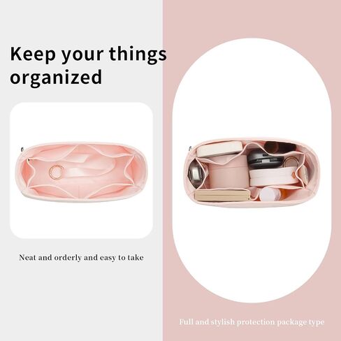 Silk Purse Organizer Insert Fits Hermes Kelly, Luxury Satin Bag Shaper with Divider, Silky Smooth Non-Slip Handbag Organizer for Designer Bags in Kuwait