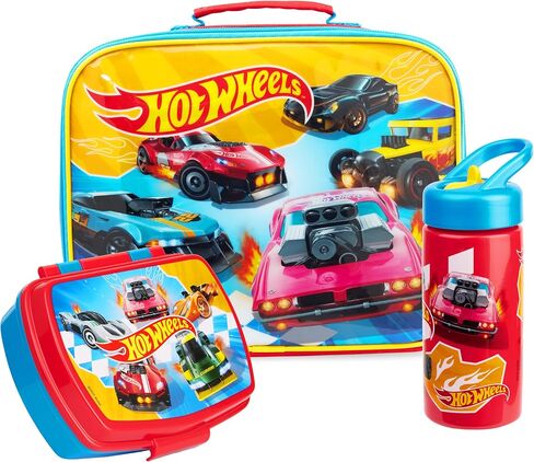 Get Trend Disney Cars Kids Insulated Lunch Bag 3Pc Set with Reusable Lunch Box & BPA-Free Water Bottle, Lightweight with Carry Handle, Lightning McQueen Gifts for Boys (Red Lightning McQueen) in Saudi Arabia