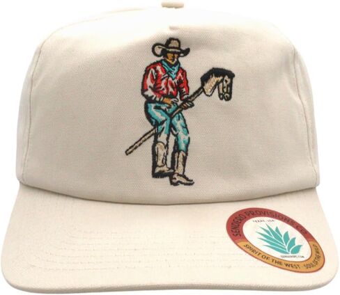 قبعة Sendero Provisions Co. Stick Horse - قبعة Snapback غير منظمة مكونة من 5 ألواح مع تصميم رعاة البقر المطرز على تصميم حصان العصا، نسيج قماش، قناع شبه منحني، مقاس قابل للتعديل، قبعة غربية مرحة في الهواء الطلق in Kuwait