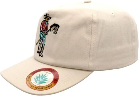 قبعة Sendero Provisions Co. Stick Horse - قبعة Snapback غير منظمة مكونة من 5 ألواح مع تصميم رعاة البقر المطرز على تصميم حصان العصا، نسيج قماش، قناع شبه منحني، مقاس قابل للتعديل، قبعة غربية مرحة في الهواء الطلق in Kuwait
