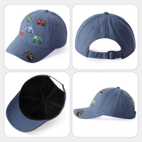 Kids Baseball Caps for Boys Girls Fire Truck Excavator Hat with Sunglasses Summer Toddler Sun Hat Age 3-8 in Saudi Arabia