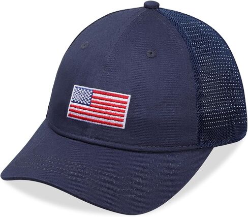 Kids American Flag Baseball Cap for Boys Girls Mesh Trucker Hat Summer Adjustable USA Flag Hats Age 3-14 in Saudi Arabia