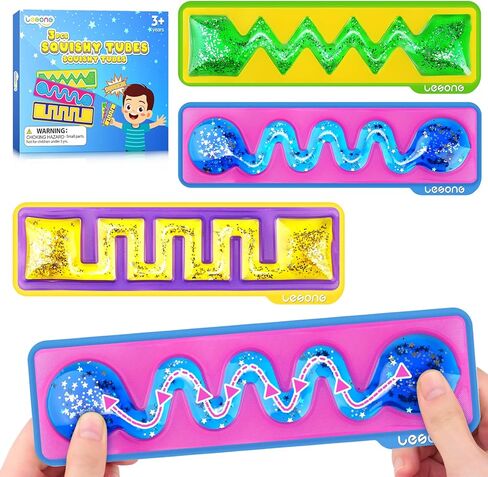 ألعاب Lesong Sensory Toys for Kids: Maze المملوءة بالهلام المليئة بالهلام - ألعاب حسية تهدئة لتوحد ADHD Classroom Travel - جوائز للفتيات الفتيات (4 عبوات) in Kuwait