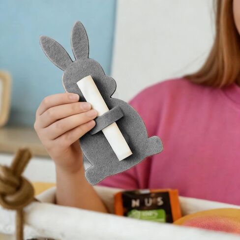 Haofy 6Pcs Easter Bunny Money Holders Felt Adorable Cash Gift Pouches for Kids Holiday Basket Stuffers Family Presents Light Grey Bulk Party Favors in Kuwait
