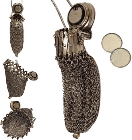 Metal Mesh Coin Purse Vintage Style (3.46x1.97 inch) Alloy Twist Lid Key Pouch for Shopping & Commuting in Saudi Arabia