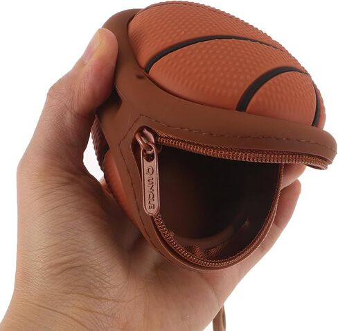 OSALADI Basketball Shaped Silicone Coin Purse Keychain Mini Wallet Organizer for Boys Sports Accessory School Carnival Party in Kuwait