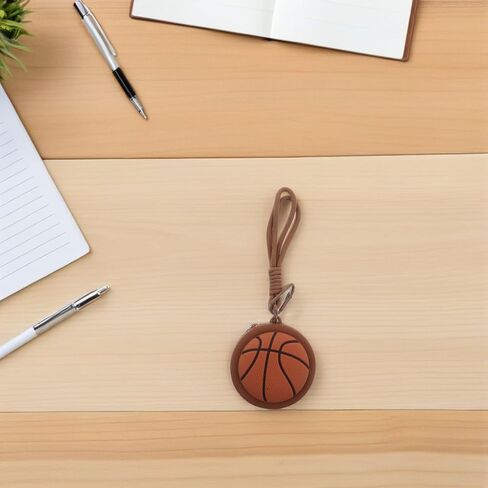 OSALADI Basketball Shaped Silicone Coin Purse Keychain Mini Wallet Organizer for Boys Sports Accessory School Carnival Party in Kuwait