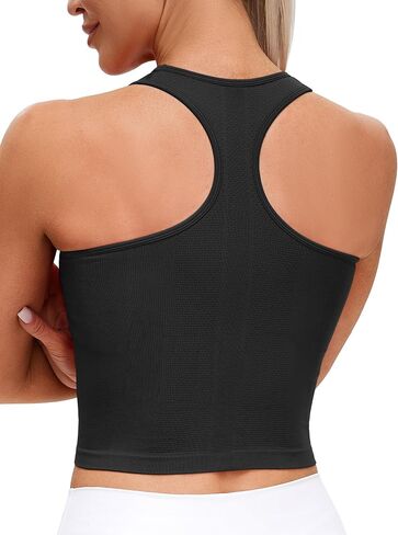 MathCat بلايز بدون خياطة Racerback للنساء - حمالات صدر رياضية طويلة مبطنة للتمرين واليوجا in Kuwait