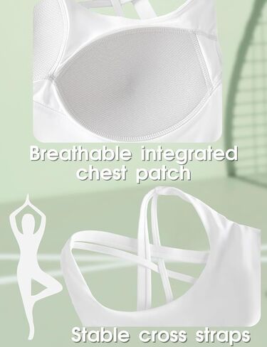 حمالات صدر رياضية للنساء، دعم عالي، تأثير عالي، دفع لأعلى متقاطع من الخلف ومبطن بأشرطة للجري in Kuwait