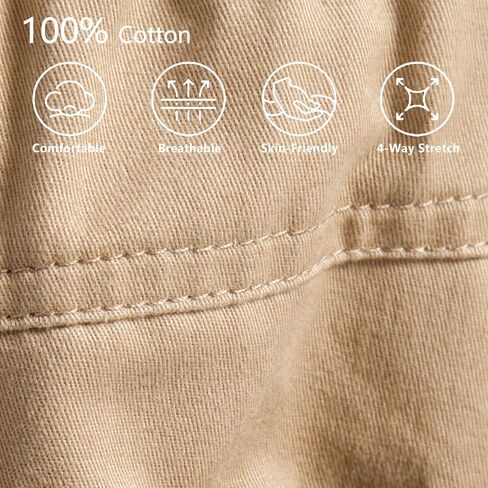 Outdoor Relaxed Cargo Shorts for Men Fit Running Fishing Shorts 8 Pockets Expandable Waist Cotton Hiking Shorts in Kuwait