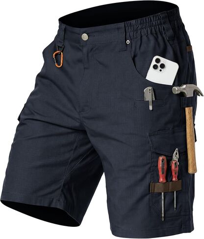 Mens Cargo Work Shorts, Rip Stop Tactical Shorts for Men Water Resistant Fishing Shorts for BDU Safari Hiking (No Belt) in Kuwait