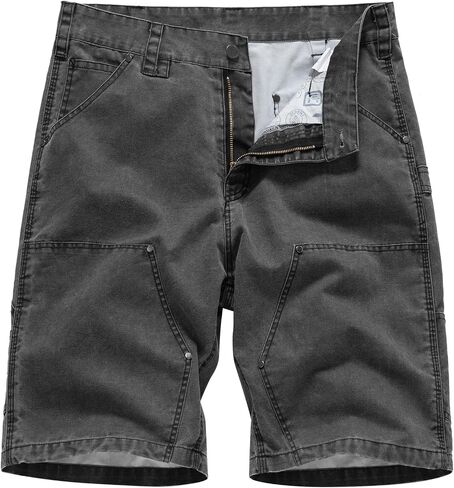 Msmsse Work Shorts for Men Relaxed Fit Durable Cargo Workwear Multi-Pocket Utility Shorts for Carpenter Painter in Saudi Arabia