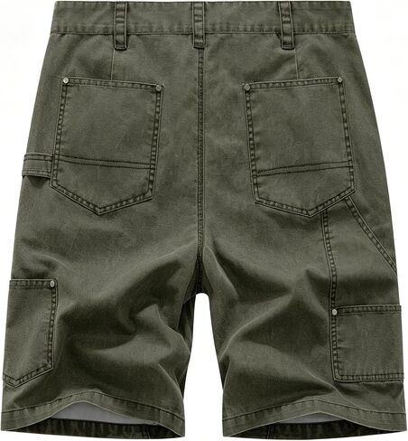 Msmsse Work Shorts for Men Relaxed Fit Durable Cargo Workwear Multi-Pocket Utility Shorts for Carpenter Painter in Saudi Arabia