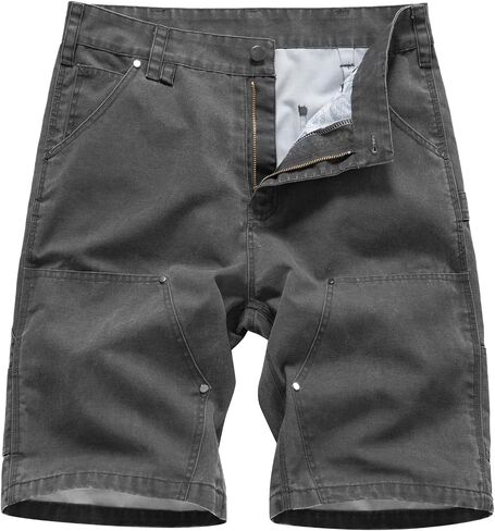 Msmsse Work Shorts for Men Relaxed Fit Durable Cargo Workwear Multi-Pocket Utility Shorts for Carpenter Painter in Saudi Arabia