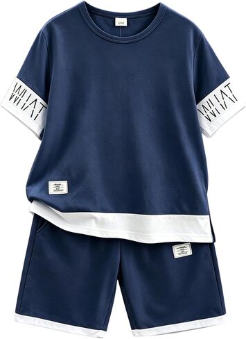 Boys Clothes Tie-Dye Letter Print Top + Casual Shorts 2PC Set Boys Summer Outfit Set for Aged 7-14 in Saudi Arabia