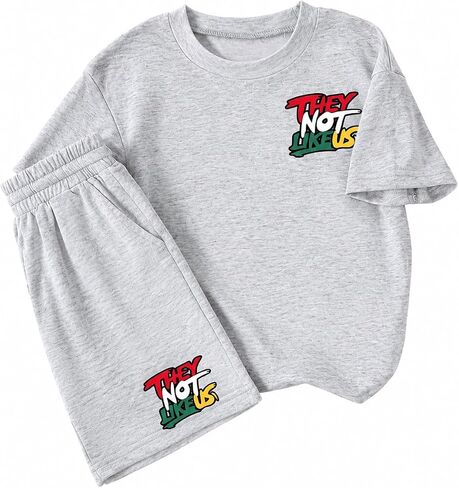 Boys Clothes Tie-Dye Letter Print Top + Casual Shorts 2PC Set Boys Summer Outfit Set for Aged 7-14 in Saudi Arabia